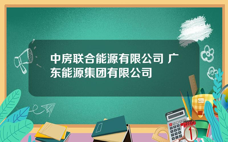 中房联合能源有限公司 广东能源集团有限公司